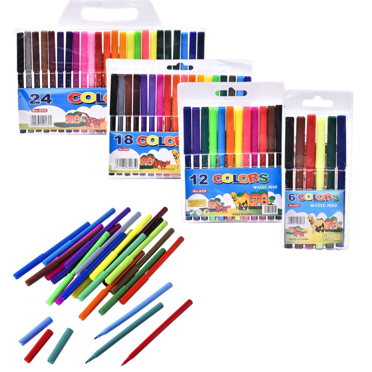 Carioci Colorate 18 Culori pentru Desenat, 12/set Diferite Culori Engros