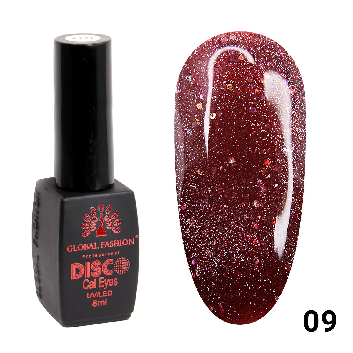 Oja semipermanenta Disco Cateyes, reflectorizanta, Global Fashion, 8ml, 009 Engros