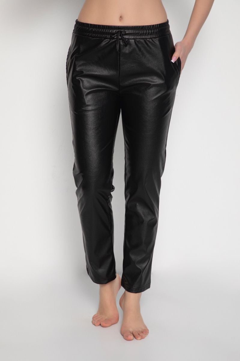 Pantaloni Dama Baki Imitatie Piele 9002 Engros