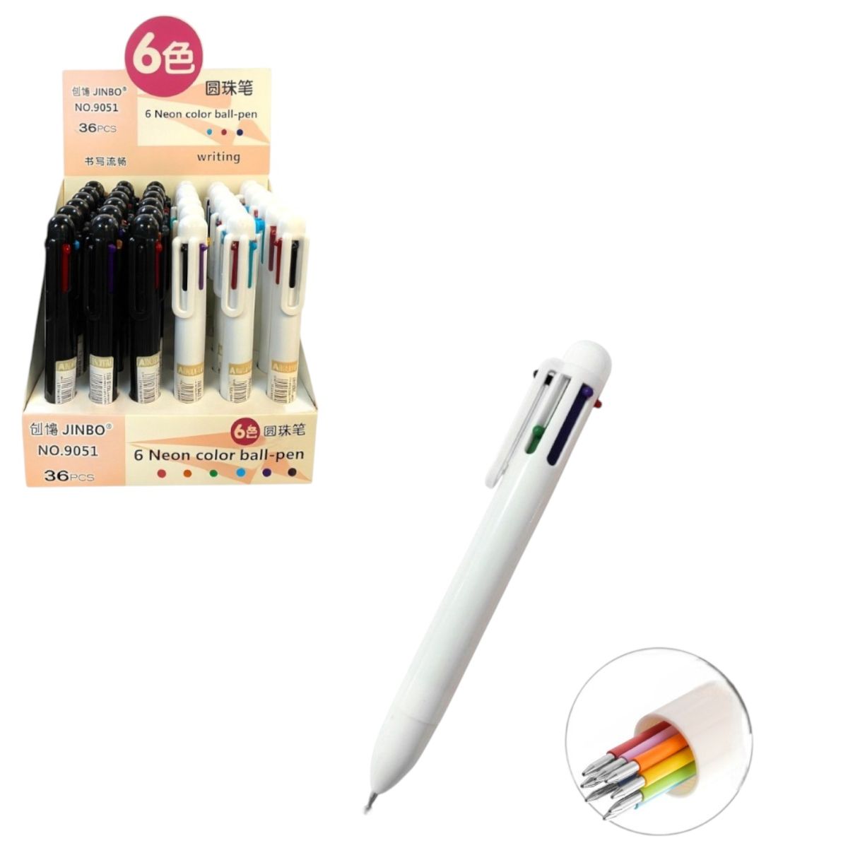 Pixuri Retractabile 36/set, cu 6 Culori Neon 16cm Diferite Culori Engros
