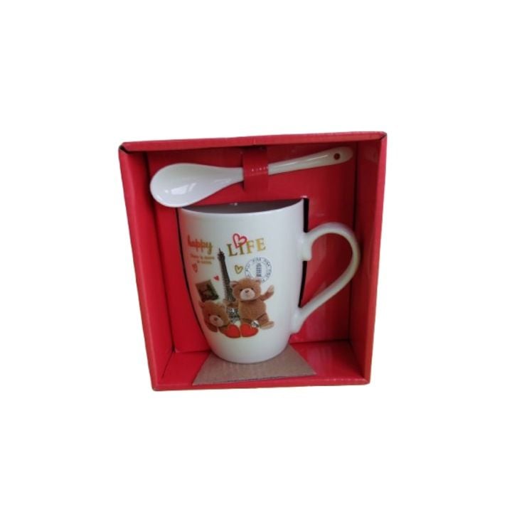 Set cana ceramica cu lingurita 10.8cm engros