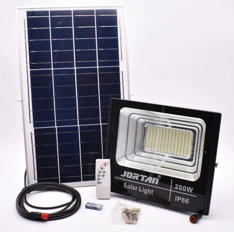 Proiector Solar 100W MARCA VELORA Lampa cu incarcare solara + Panou Solar si Telecomanda, ENGROS