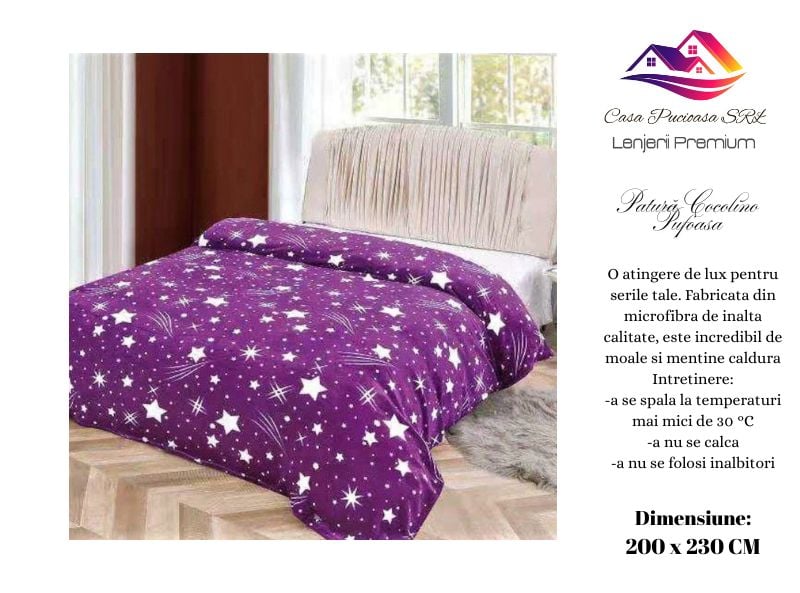 TRIO Paturi En-Gros, SERIE 3 MODELE DIFERITE, Material Cocolino, pentru Pat Dublu 200x230 cm