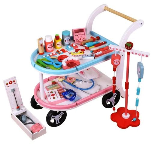Set doctor din lemn -Carucior medical Engros