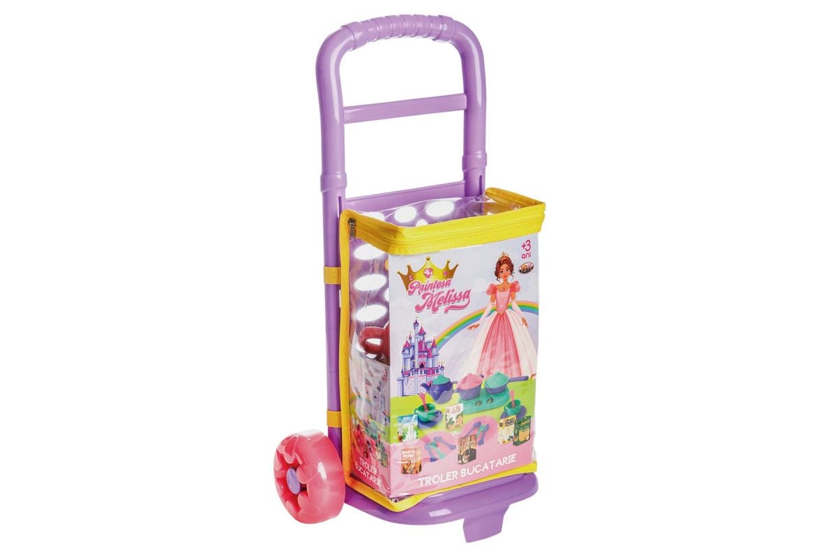 Troler cu Bucătărie de Jucărie – Set Portabil cu Accesorii 32×58×20 cm En-Gros