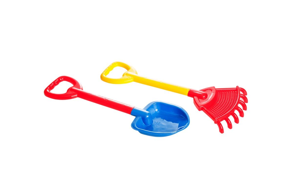 Set Unelte pentru Nisip – Lopată și Greblă, 50 cm, Plastic Rezistent En-Gros