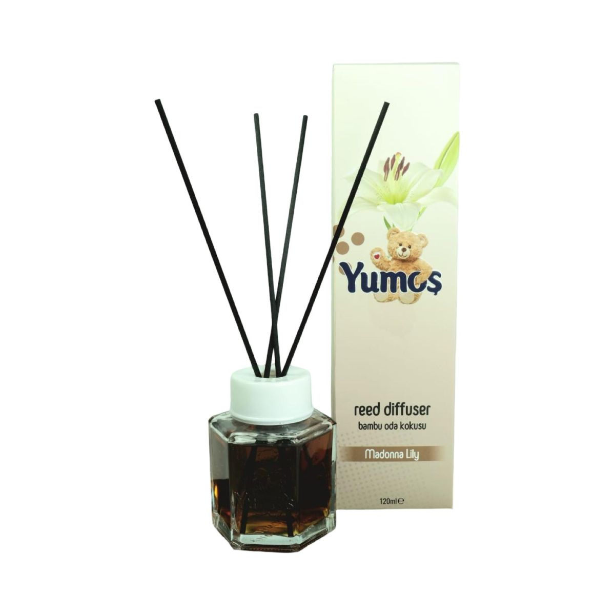 Odorizant YUMOS de camera cu betisoare bambus AROMA DE CRIN/MADONNA LILLY ENGROSS