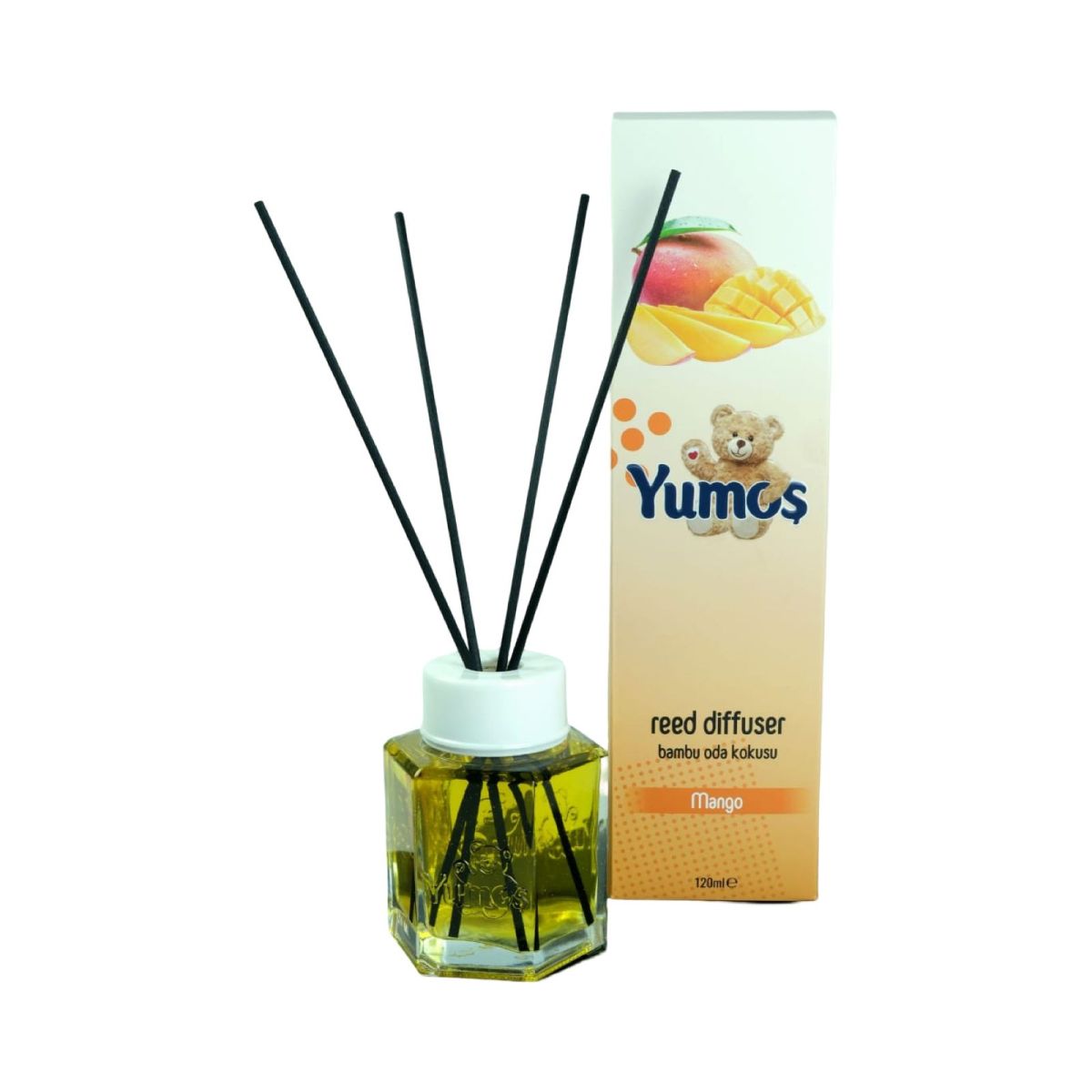 Odorizant YUMOS de camera cu betisoare bambus AROMA DE MANGO  ENGROSS