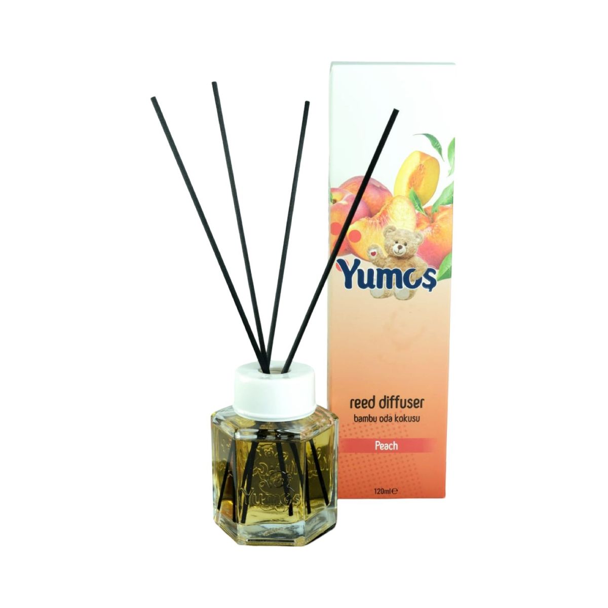 Odorizant YUMOS de camera cu betisoare bambus AROMA DE PIERSICA ENGROSS