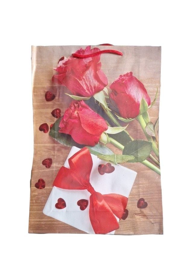 Pungi de cadou Engros, cu model imprimat, 38x36  cm, set 12 buc