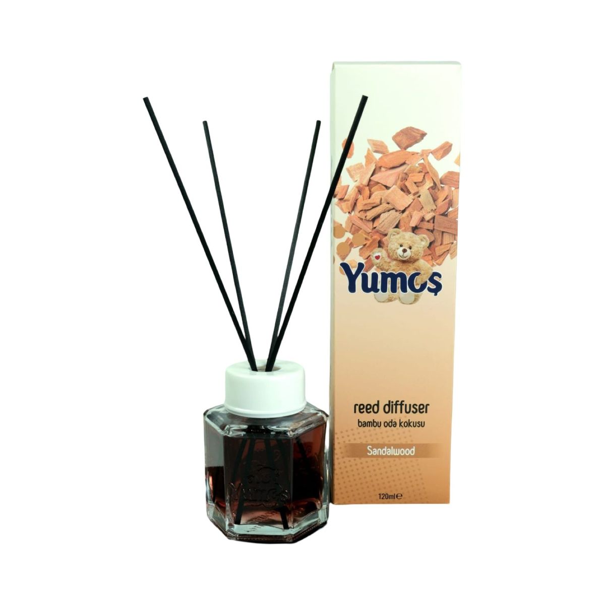 Odorizant YUMOS de camera cu betisoare bambus AROMA DE SANDALWOOD ENGROSS