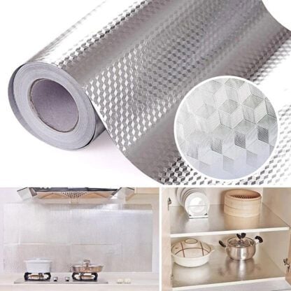Autocolant din aluminiu engross pentru bucătărie, diverse surpafete 60 cm* 3m