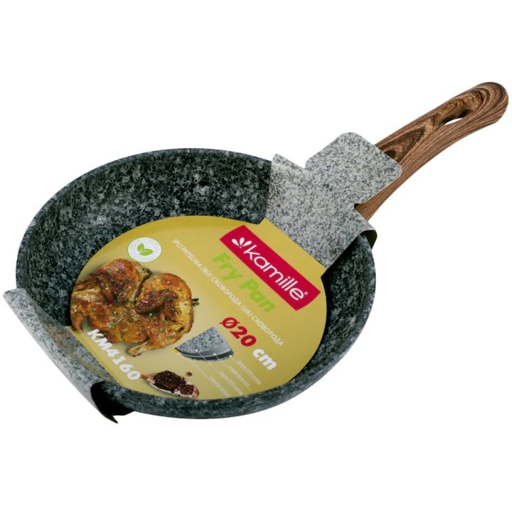 Tigaie Kamille, 20 cm, Granit Antiaderent, Negru Engros