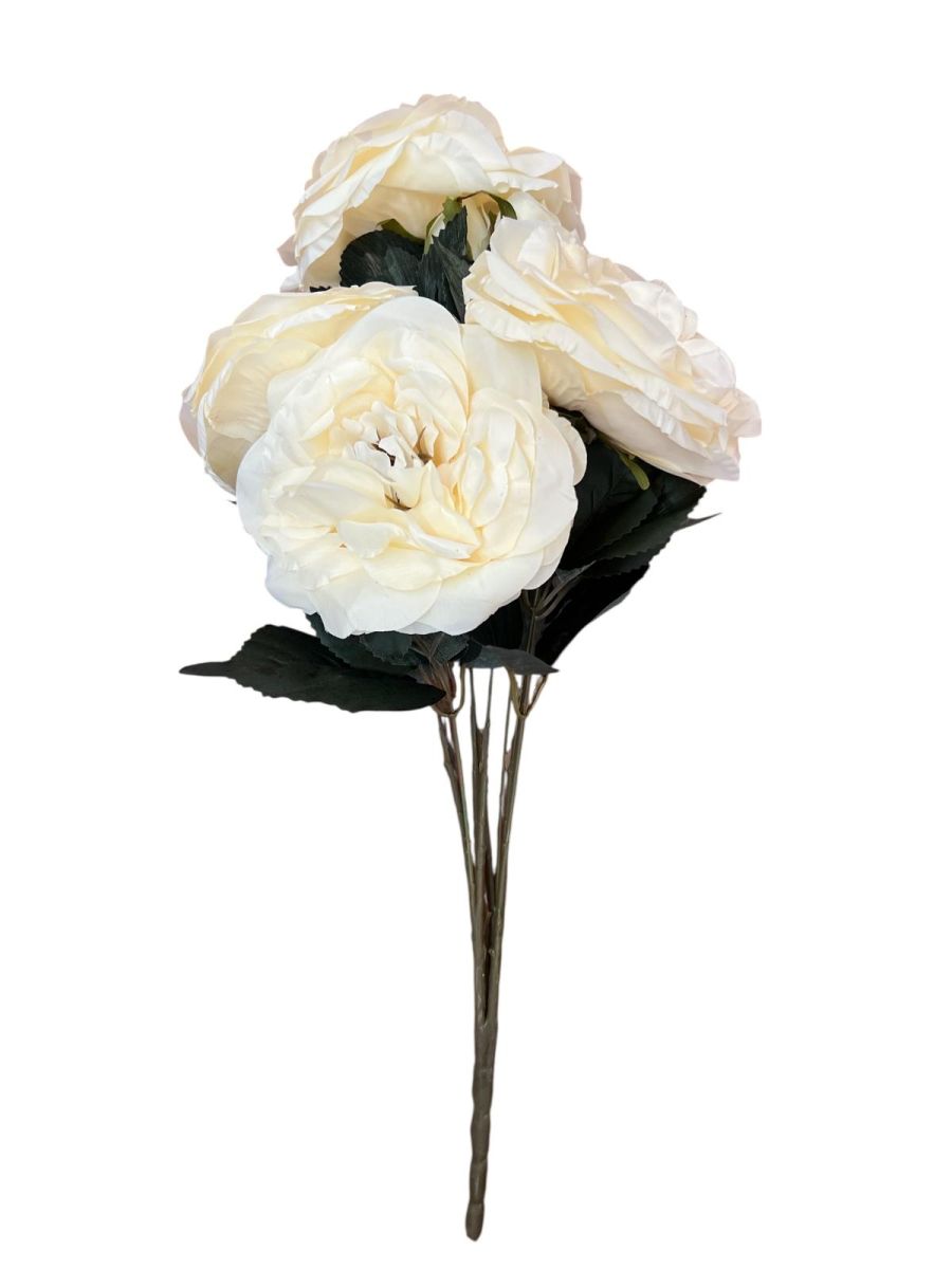 Buchet trandafir floare mare artificial 9 fire, Flori artificiale En-Gros, 50 cm