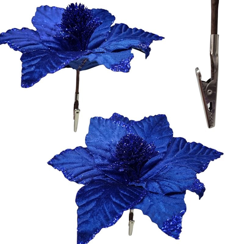 Craciunita cu clips material din catifea 23 cm diametru 20 cm inaltime