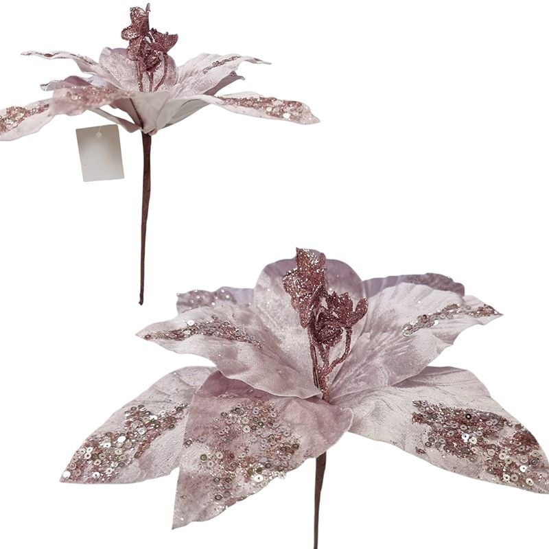 Craciunita material din catifea 26 cm diametru 30 cm inaltime