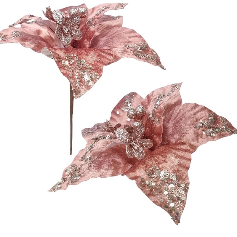 Craciunita material din catifea 26 cm diametru 30 cm inaltime