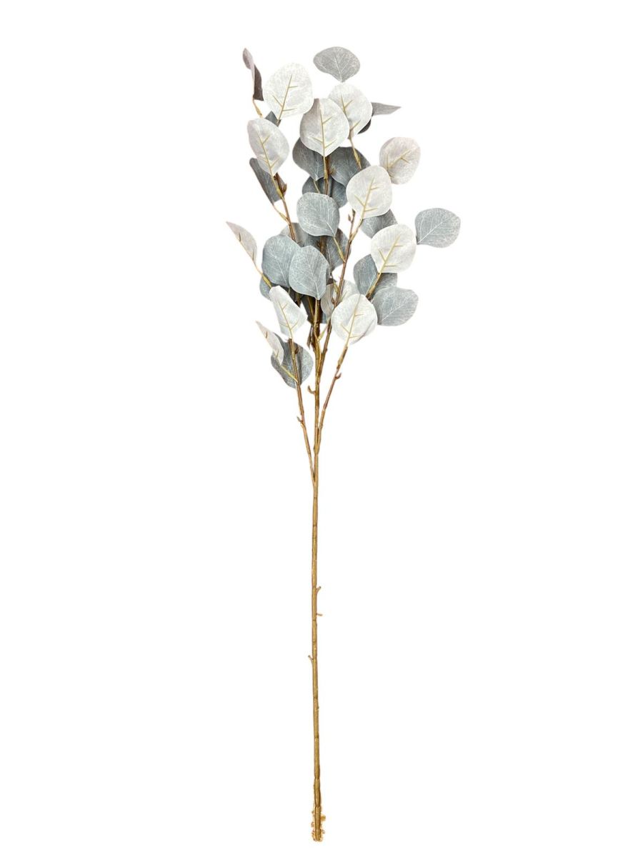 Creanga eucalipt hartie artificiala 5 fire, Flori artificiale En-Gros, 80 cm
