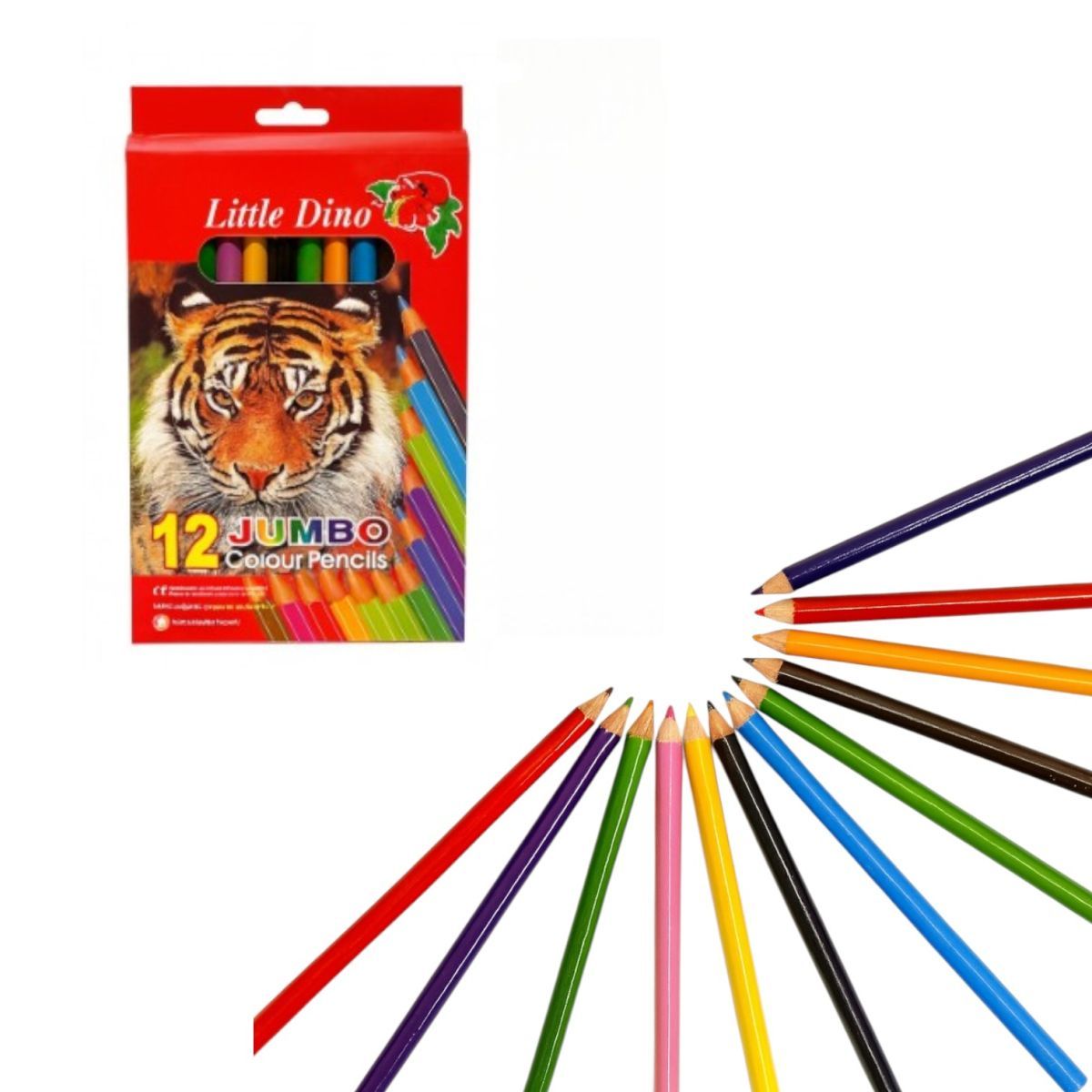 Creioane Colorate 17cm, 12 Culori Groase 6/set Groase Engros