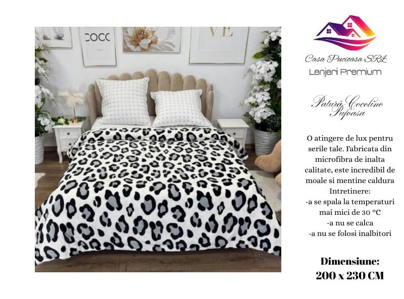 Paturi Cocolino En-Gros, Leopard, pentru Pat Dublu, 200x230cm
