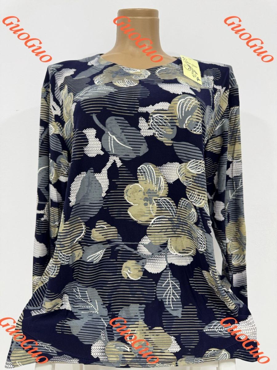 Bluza lunga de lycra Engros pentru femei, cu imprimeu