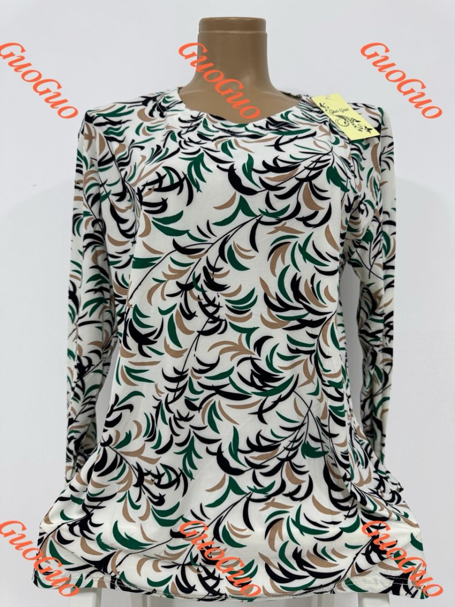 Bluza lunga de lycra Engros pentru femei, cu imprimeu