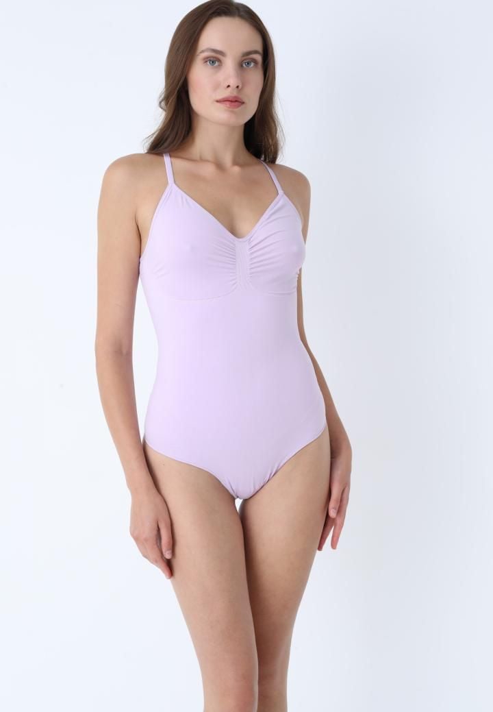 Body modelator clasic cu bretele subțiri reglabile,Culoare Lila, Engros