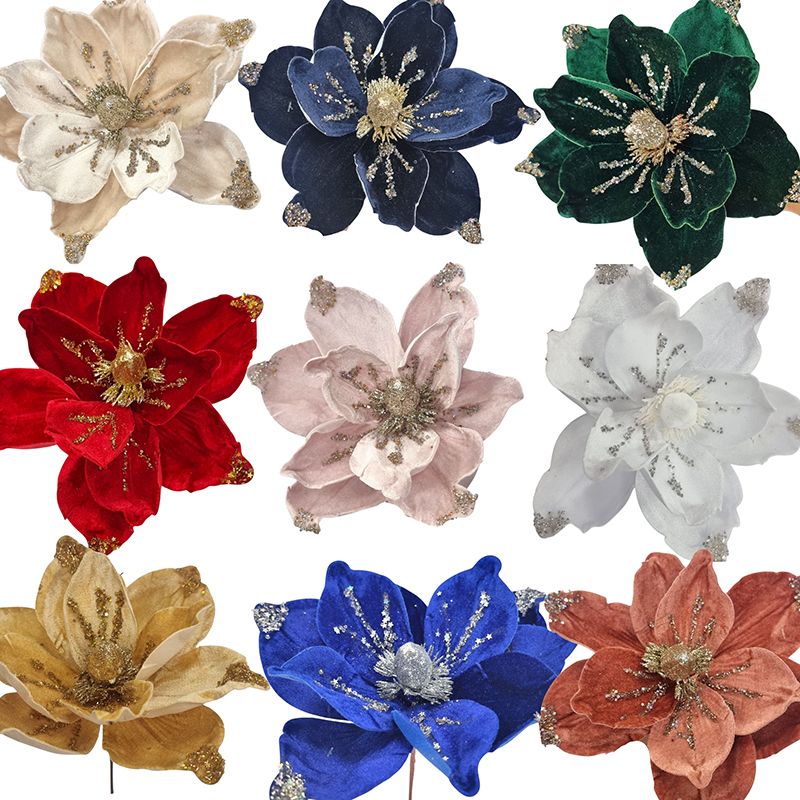 Craciunita calitativa material din catifea, engros 60/buc pe set 9 culori combinate 25 cm diametru