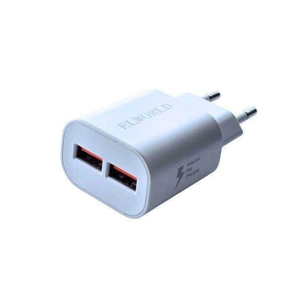 ADAPTOR PRIZA 2A 2 USB VRAC ELWORLD