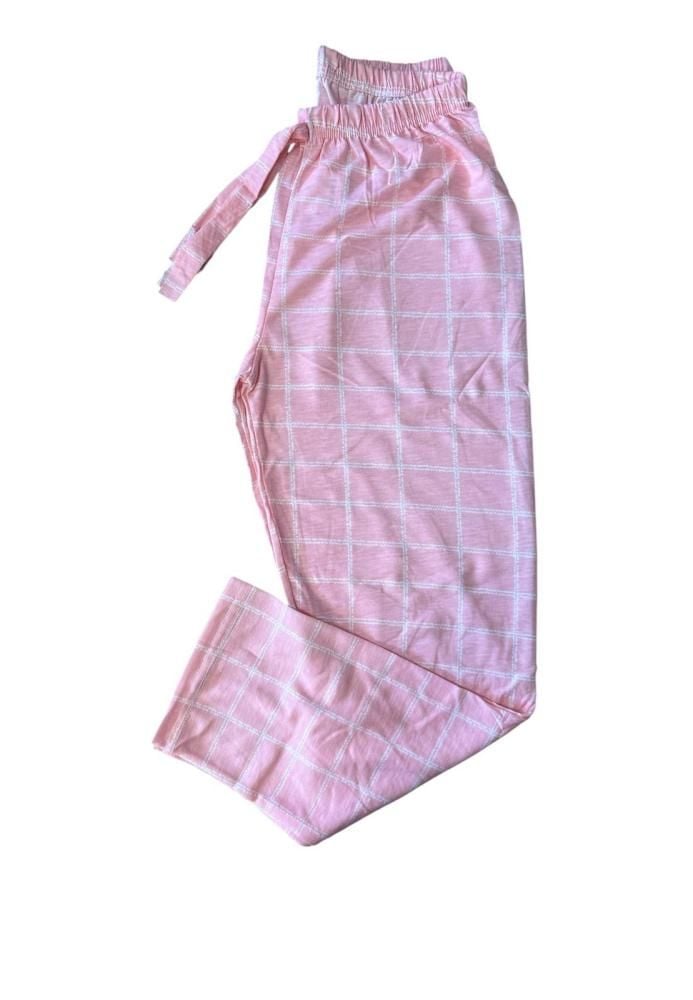 Pantaloni de Pijama pentru Damă – Roz cu Alb