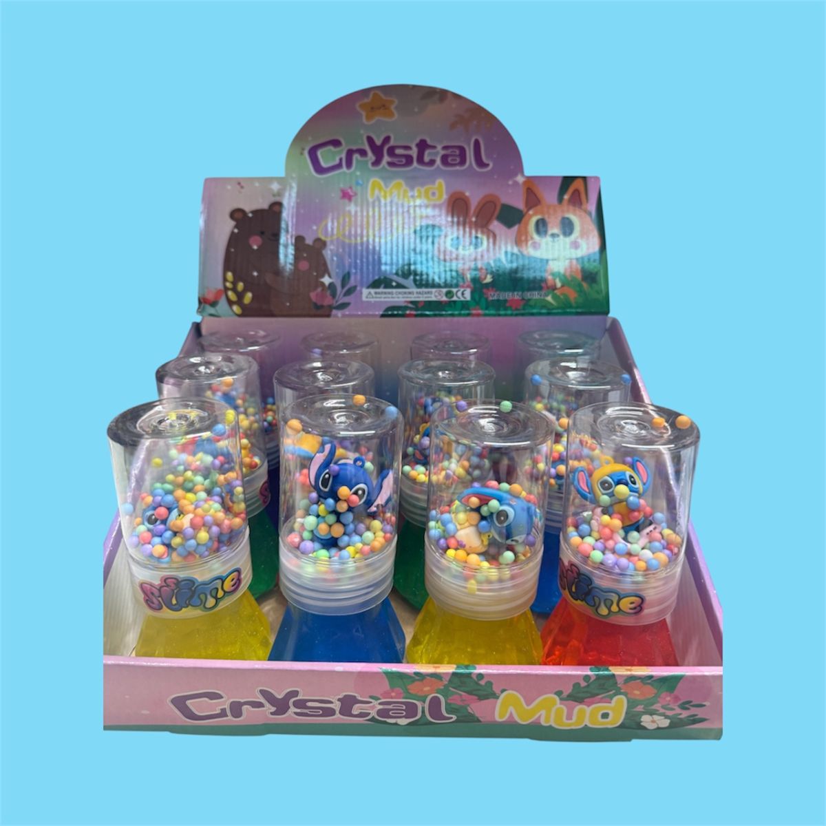 Slime cu Figurina Stitch – Jucărie Antistres cu Biluțe Colorate,En-gros
