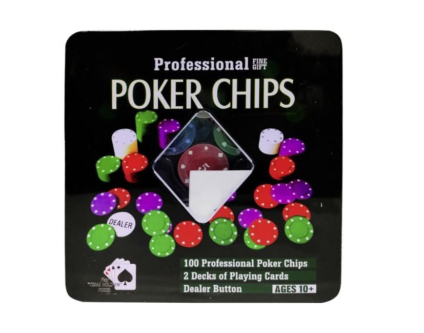 Set poker cu 100 de jetoane si 2 perechi de carti, En Gros , Marime 20x5x20