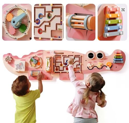 Busy Board din lemn, Crocodil pentru perete Engros