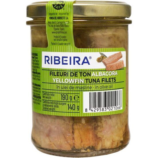 Ton yellowfin in ulei de masline Ribeira 190g Engros