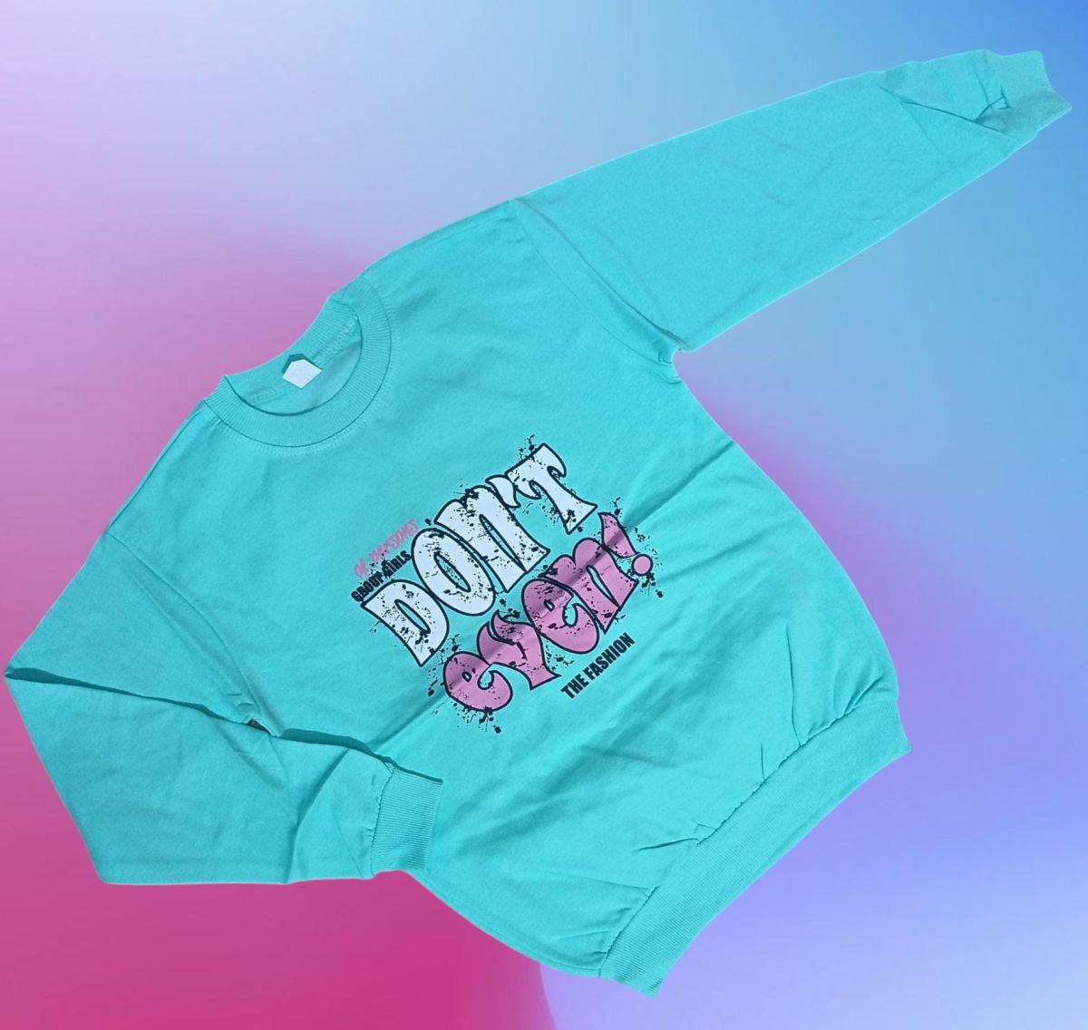 BLUZA de fete din bumbac vatuit, 11-15 ani, 5/set engros