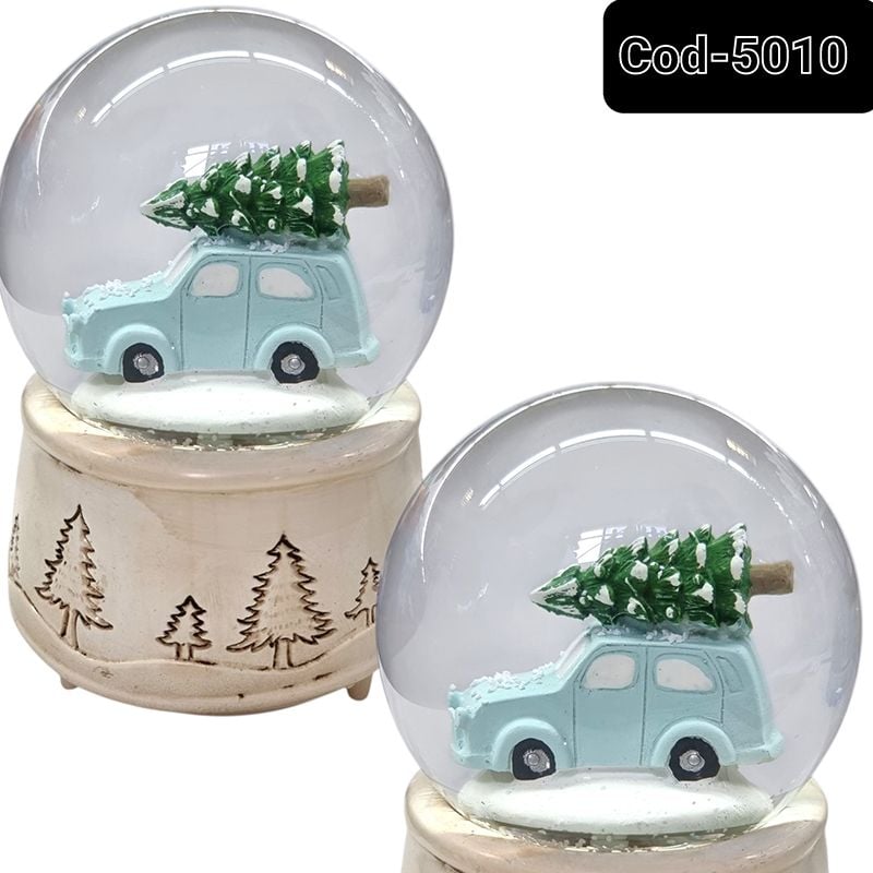 Glob decorativ din cristal elegant pentru sărbători cu baterii 10 x 15 cm