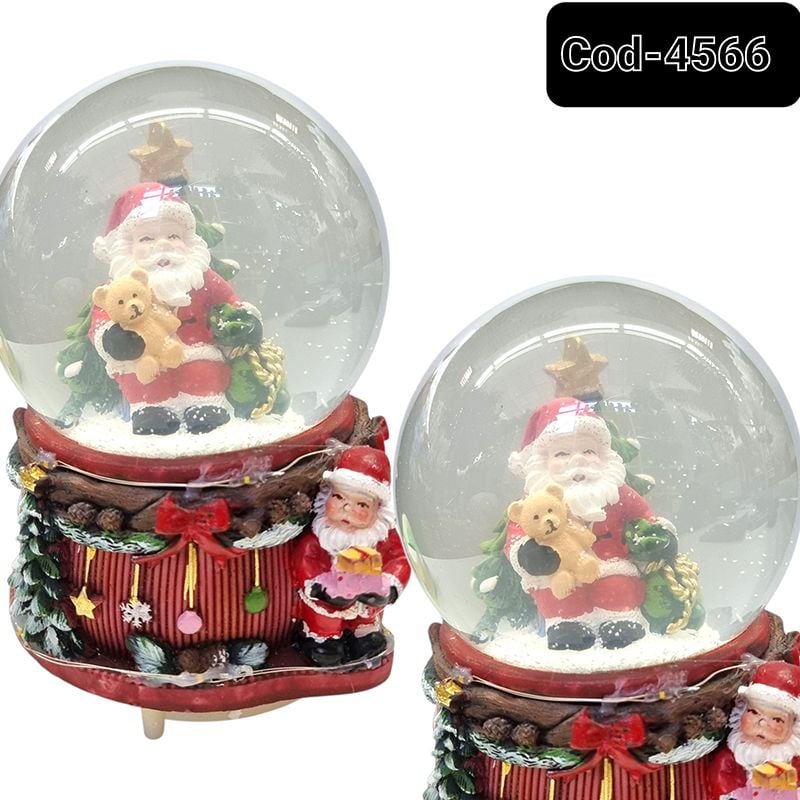 Glob decorativ din cristal elegant pentru sărbători cu usb si baterii 10.5 x 15 cm