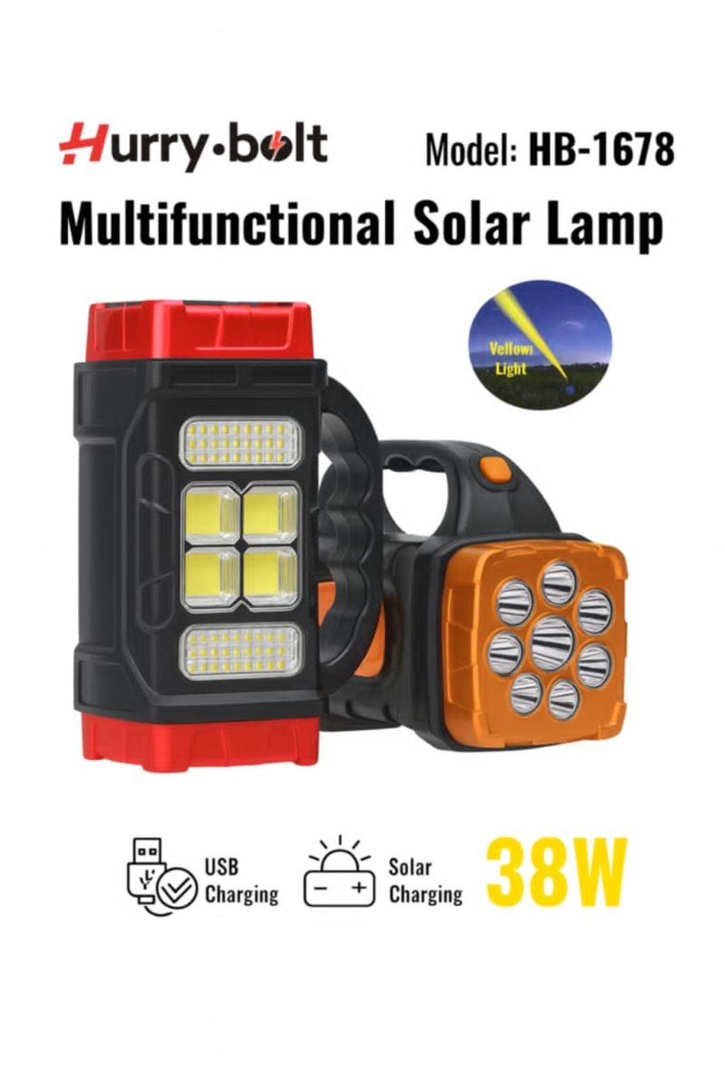 Lampă solară multifuncțională Hurry Bolt HB-1678, 38W-Engros