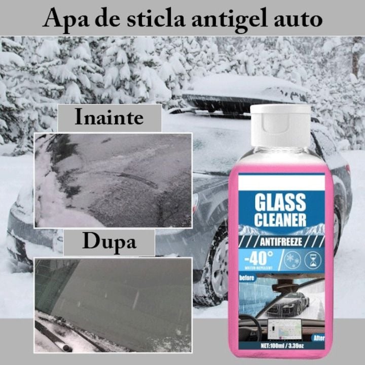 Solutie anti inghet engross, Tratament Pentru Geamuri Auto, Eficienta Pana la -40 Grade, Protectie Indelungata, 100 ML