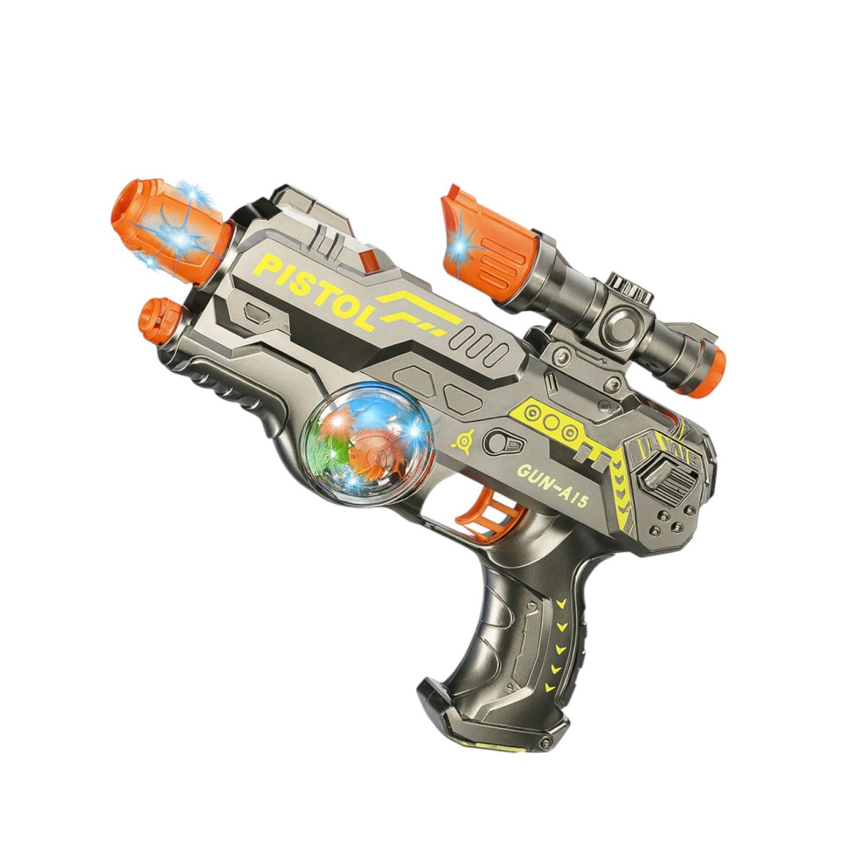 Pistol de Jucărie 25x17cm cu Lumină și Sunet, din Plastic Colorat Engros