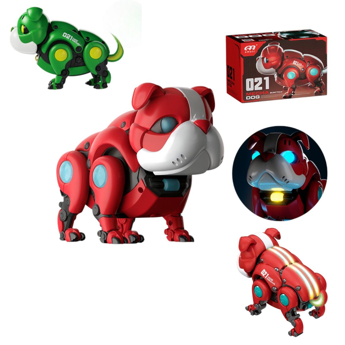 Câine Robot Interactiv 13x20cm cu Muzică, Lumini și Control Vocal, Diferite Culori Engros