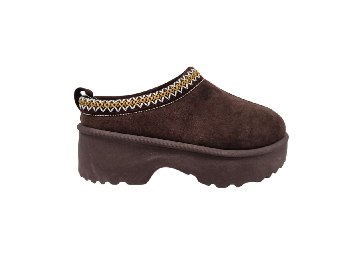 Pantof Dama Casual , Tip Sabot Iarna, Material tip Suede, Detalii Decorative Cusute, Interior Captusit, Engross, Marimi 36-41, 8buc/bax
