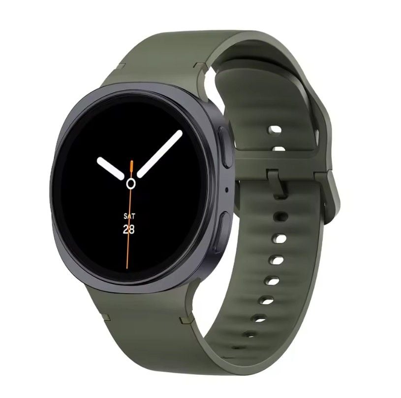 Curea Sport Simpla pentru Samsung Galaxy Watch 8 / Watch 8 Classic, Ajustabila, Silicon, Khaki Engros