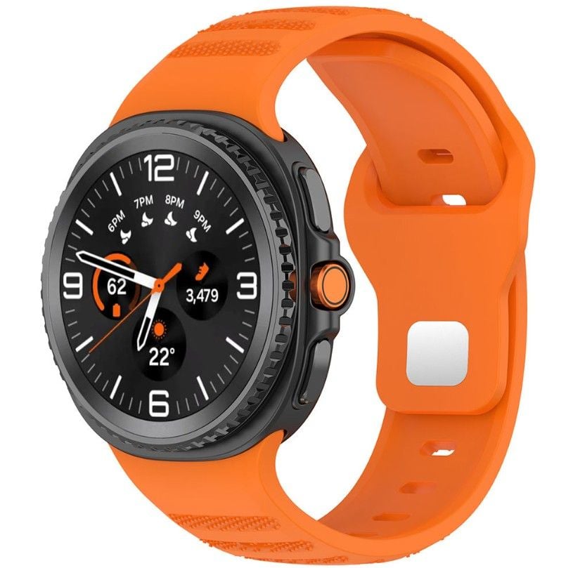 Curea Wavy Point pentru Samsung Galaxy Watch 8 / Watch 8 Classic, Ajustabila, Silicon, Portocaliu Engros
