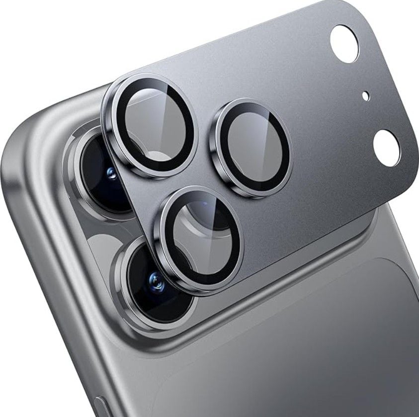 Folie Camera pentru iPhone 17 Pro Max, Protectie din Sticla, Gri Engros