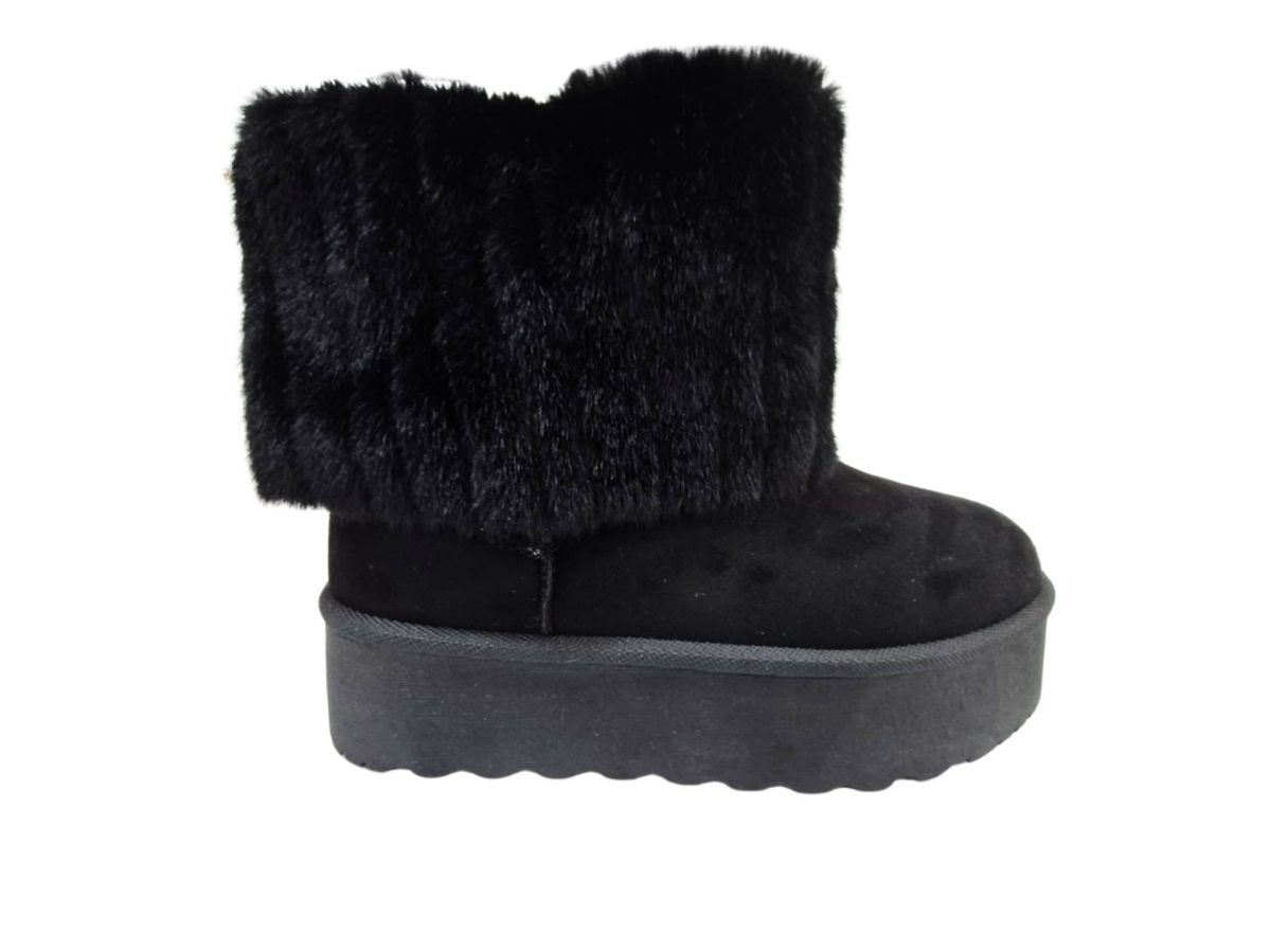 Ghete tip UGG, Dama Imblanite, Piele Ecologica tip Suede, Blana Sintetica Moale, Talpa Inalta, Engross, Marimi 36-41, 8buc/bax negru