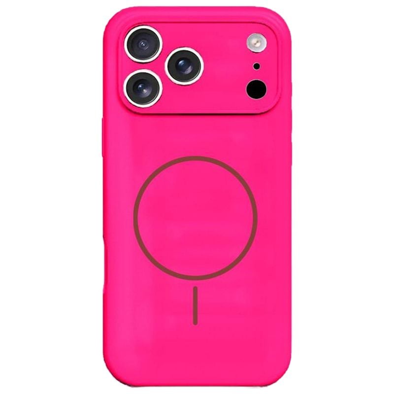 Husa Antishock Magsafe pentru iPhone 17 Pro Max, Protectie camera, Silicon, Roz aprins Engros