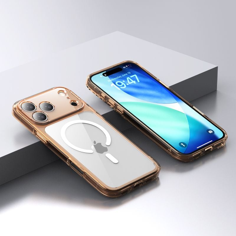 Husa Cam Protection Magsafe pentru iPhone 17 Pro Max, Protectie camera, Antisoc, Portocaliu Engros