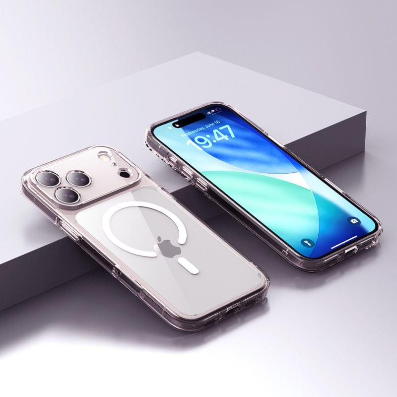 Husa Cam Protection Magsafe pentru iPhone 17 Pro Max, Protectie camera, Antisoc, Roz Engros