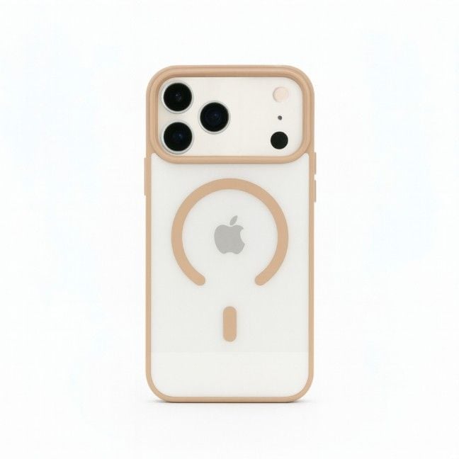 Husa Clear Guardian, Magsafe pentru iPhone 17 Pro Max, Spate transparent, Margini colorate, Roz Engros